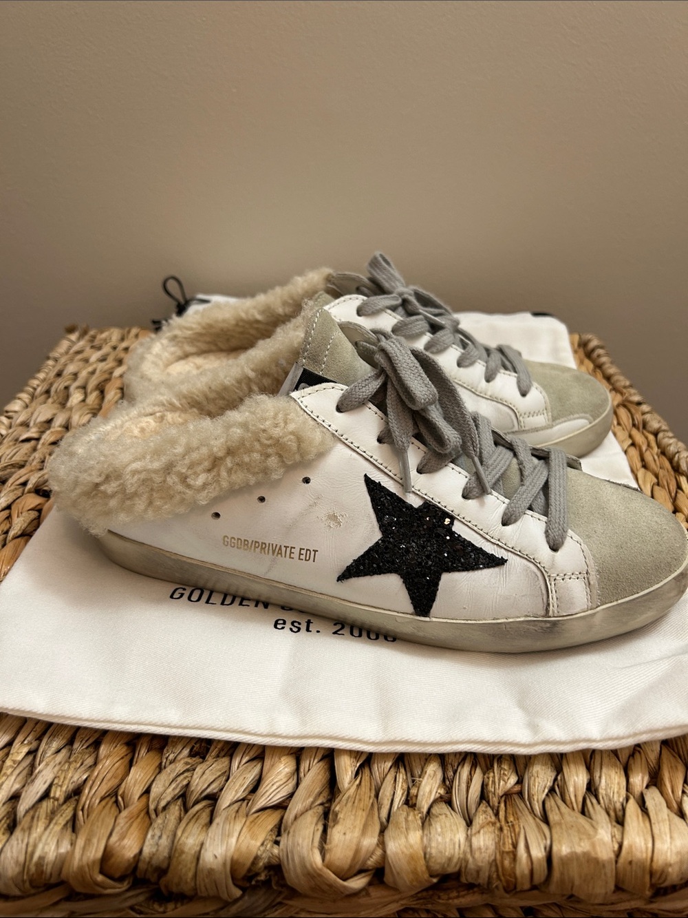 Authentic Golden Goose Shabot Shearling Lined Sneaker Size 38